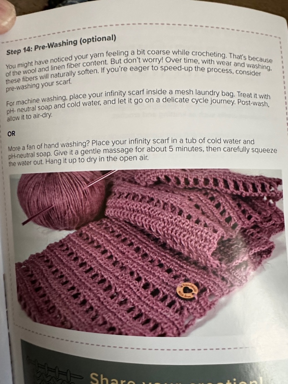 Hooks & Needles Mauve Crochet Kit - Yarn & Wooden Hooks - Picture 3 of 6